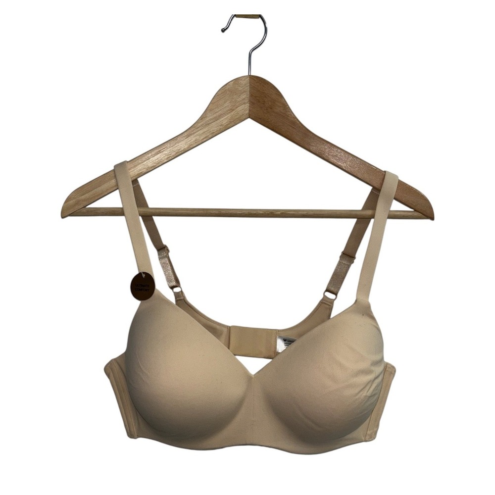 Wacoal NWT 38C How Perfect Wireless T-Shirt Bra Beige Nude Sand Comfort 852189
